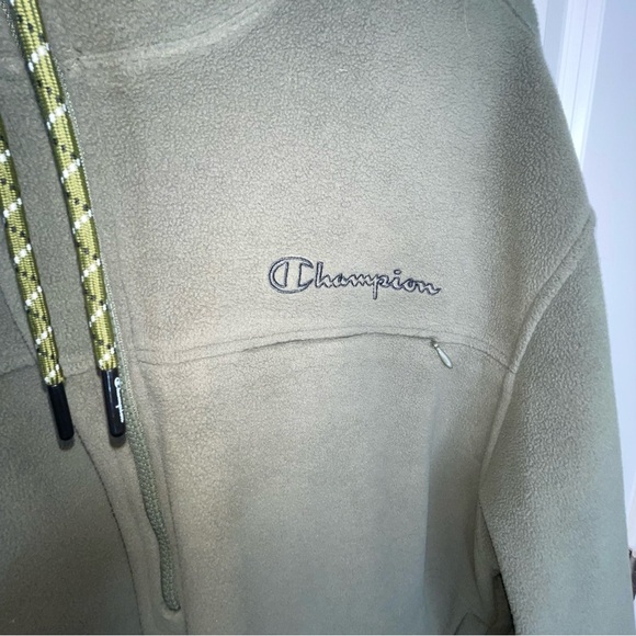 Champion Quarter Zip Pullover Sweatshirt Green - Picture 6 of 14